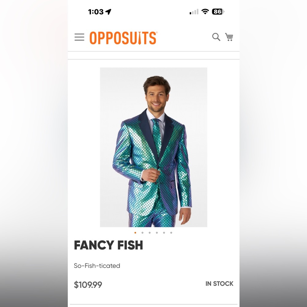 Opposuits Fancy Fish Merman Suit /Tie